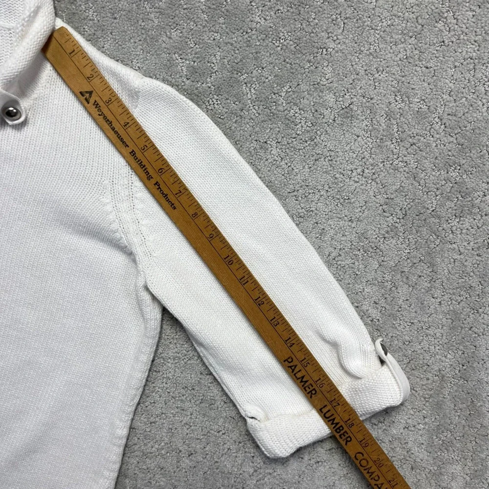 VTG‎ Christopher & Banks Sweater Womens XL/P White Cotton Roll Neck 3/4 Sleeve